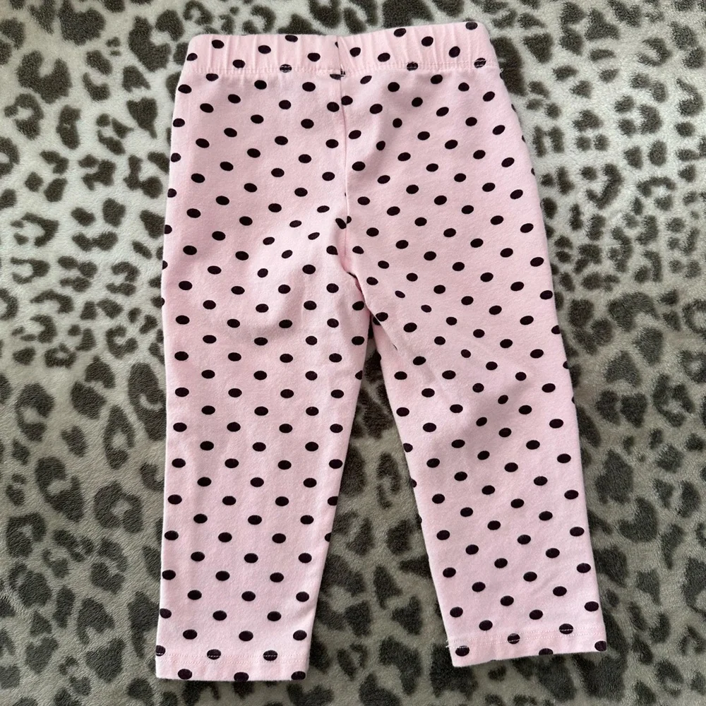 2007 Old Navy Polka Dot Leggings in Pink Brown Size 18-24 months Girls